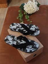 Herren Flip Flops Pantoletten Zehentrenner Gr.41/42 schwarz grau Textil *NEU*