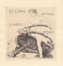 Exlibris bookplate radierung - bookplate,