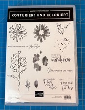 Stampin'UP! Stempel mit Stanzformen - SET KONTURIERT UND KOLORIERT - Gebraucht