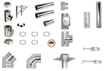 Edelstahlschornstein Konfigurator Bauteile Zubehör DW 150 mm Ofen Kamin V2A