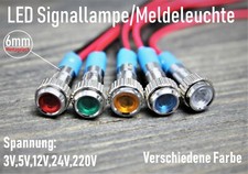 LED Signallampe Meldeleuchte 6 mm Signalleuchte KFZ Kontrollleuchte 5V 12V 220V 