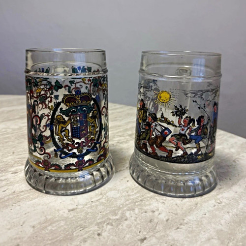 Glas bierkrug mit - 2x,
