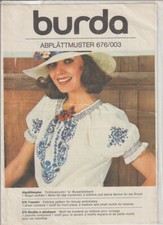 burda Ablättmuster / Aufbügelmuster 676/003  (Bügeltransfer) für Folklorebluse