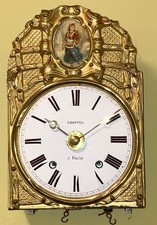 Seltene große Comtoise Wanduhr mit Wecker