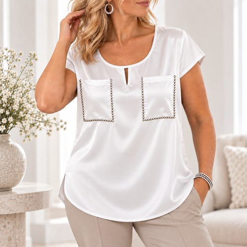 Bluse longbluse satin - bluse,