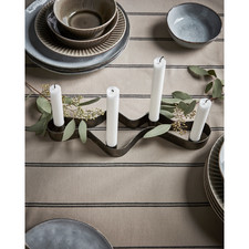 House Doctor Flood Adventskranz Kerzenhalter Kerzenring braun gold antik