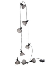 LIVARNO home LED-Lichterkette 8 Lampenschirmen schwarz für innen und außen