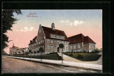 Apolda /Th., Ansichtskarte, Städtisches Lyzeum mit Eingang und Straße 