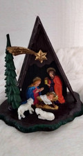 Uralte Miniatur Weihnachtskrippe, Kunststoff, Made in Western Germany