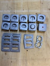 Konvolut Schalter / Steckdosen in grau mit Dimmer