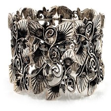 Wide Vintage Crystal Floral