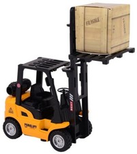 Gabelstapler mit Rückzugmotor Baustellenfahrzeug beweglicher Hubmast Spielzeug ♥