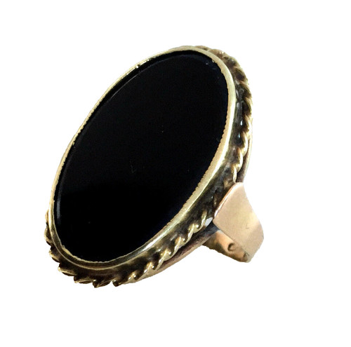 Großer onyxring 585 gold - 585,