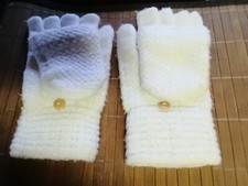 Weiß/Silber Damen Handschuhe Finger-Fäustlinger Hüftgold Berlin-einheitsgröße