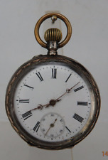 Taschenuhr Heinrich Cohen jr. Silber mit erotischen Emaille Bild um 1890 (95081)