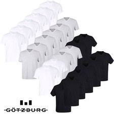 6 x GÖTZBURG T-Shirts V-Ausschnitt weiß grau schwarz M L XL XXL 3XL 4XL 5XL 6XL