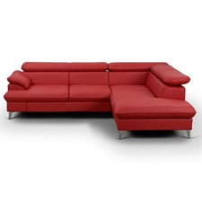 Ecksofa - rot - Kunstleder -