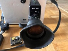 Braun Nizo 801 Super-8 Filmkamera mit Hanimex TZ36 Blitz und Alukoffer 