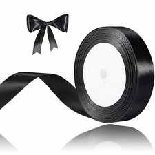 Satinband Schwarz 22m breit