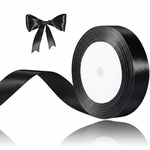 Satinband schwarz 22m breit - satinband,