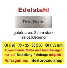 Klingelschild Edelstahl VA Schild - Metall Briefkastenschild Namensschild Gravur