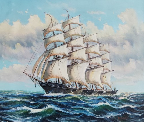 ölgemälde 50x60 segelschiff - Ölgemälde,