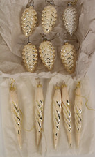 Christbaumschmuck Eiszapfen Tannenzapfen Lauscha Glas gold X-Mas Weihnachten