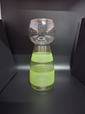 Vintage/Retro grüne Zuckerglas Hyazinthe Vase groß KOSTENLOSER VERSAND 