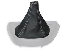 SCHALTMANSCHETTE FÜR FIAT PANDA 3 2012 + SCHALTSACK NATURLEDER NAHT WEISS