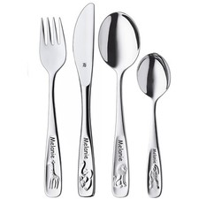 ID WMF Kinderbesteck Tiere mit Gravur nach Wunsch 4-teilig Edelstahl mit Box NEU