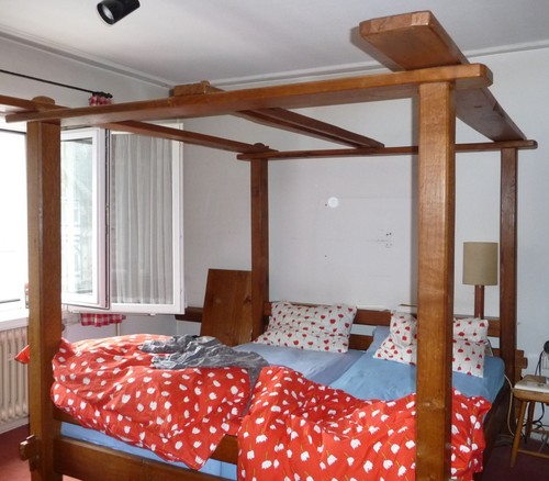Himmelbett aus massiver eiche - himmelbett,