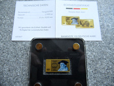 ⅍ Goldbarren "Banknote 100 Deutsche Mark" mit Zertifikat 999 er Gold 1/500 oz
