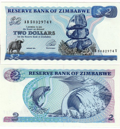 Zimbabwe dollar schein - 2,