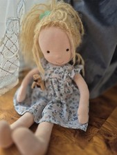 ❤ Stoffpuppe nach Waldorfart, Puppe Handarbeit, 38 cm Unikat. erste Puppe 