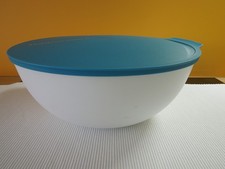 Tupperware Allegra Schüssel 5 L mit Deckel weiß türkis neuwertig 