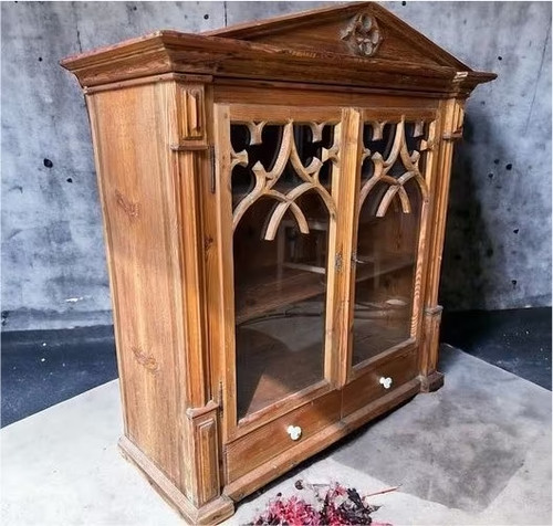 Antik weichholz hängeschrank - antik,