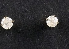 Paar Diamant Ohrstecker, 585/14k Gelbgold