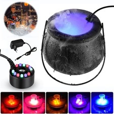 Halloween Hexenkessel Nebelmaschine mit 12 LED Lichtern, Kessel Rauchen Fogger