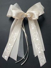 10/12*Antennenschleifen*Taft*Organza*creme*Satinrose*Perle*HOCHZEIT