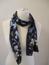 Schal blau beige blumen - blumen, muster