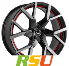 Barracuda Tzunamee EVO dark gunmetal brushed undercut trimline red 9x20" ET35...