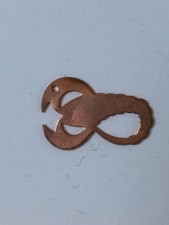 Rohling Kupfer Emaille Skorpion Schmuck Anhänger ca. 3,5cm 1970er Jahre