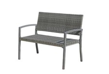 Harms 970208 Parkbank Sanremo Dunkelgrau 2 Sitzer 87 x 116 x 60 cm