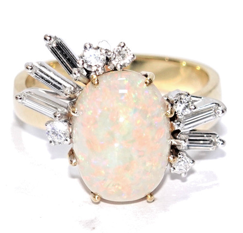 Ring gold opal 0ct - ring, diamant