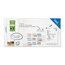 Glas Magnettafel groß beschreibbar 120x60cm Memoboard Pinnwand Küche Büro weiß