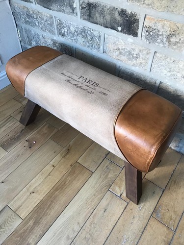 Sitzbank leder und canvas - leder,