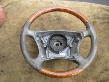 Wurzelholz Lederlenkrad grau