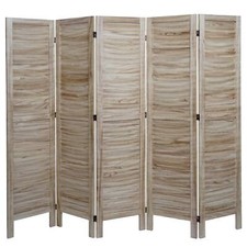 B-WareParavent MCW-G30, Trennwand Sichtschutz, Shabby-Look 170x200cm hellbraun