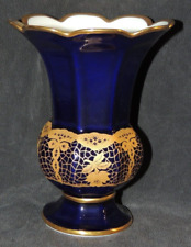 HUTSCHENREUTER Kobalt Porzellanvase Blau/Gold ca. 15cm