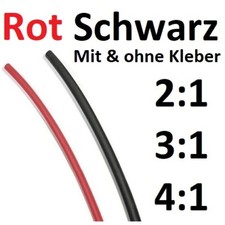Schrumpfschlauch 2:1 3:1 4:1 - mit / ohne Kleber - Schwarz / Rot